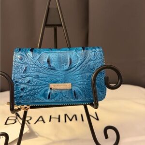 Brahmin Blue Embossed Wallet